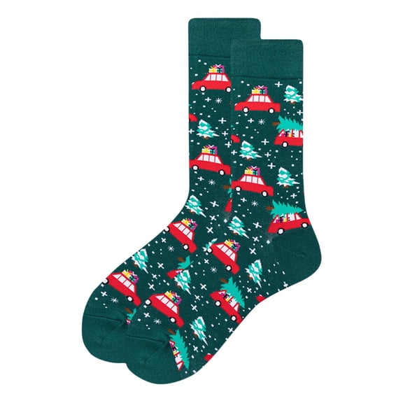 Kmdttou Christmas Men's Sweat-absorbing Breathable And Outdoor Socks For Sports Casual Soft Lightweight Quarter Socks