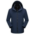 thumbnail image 1 of Kmdttou Men's Waterproof Rain Jacket Lightweight Raincoat Hooded Hiking Jacket Softshell Windbreaker Navy 4XL, 1 of 5