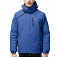 thumbnail image 1 of Kmdttou Men's Waterproof Rain Jacket Warm Winter Snow Coat Mountain Windbreaker Hooded Raincoat Jacket Blue 2XL, 1 of 7