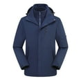 thumbnail image 1 of Kmdttou Men's Waterproof Rain Jacket Warm Winter Snow Coat Mountain Windbreaker Hooded Raincoat Jacket Navy XL, 1 of 5