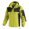 thumbnail image 1 of Kmdttou Men's Waterproof Rain Jacket with Hood Lightweight Outdoor Raincoat Hooded for Hiking skiing Green L, 1 of 7