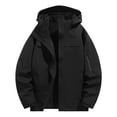 thumbnail image 1 of Kmdttou Men's Waterproof Rain Jacket with Hood Lightweight Raincoat Hooded Hiking Jacket Softshell Windbreaker Black 4XL, 1 of 8