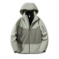thumbnail image 1 of Kmdttou Men's Waterproof Rain Jacket with Hood Packable Outdoor Hooded Windbreaker Insulated Mountain jackets Army Green L, 1 of 2