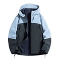 thumbnail image 1 of Kmdttou Men's Waterproof Rain Jacket with Hood Packable Outdoor Hooded Windbreaker Insulated Mountain jackets Blue S, 1 of 7