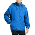 thumbnail image 1 of Kmdttou Men's Windproof Jacket Waterproof Lightweight Mountain Sport Jacket for Men Hooded Windbreaker Raincoat Blue XL, 1 of 6