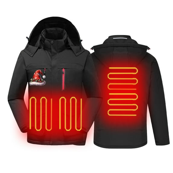 Kmdttou Men's Windproof Jacket Waterproof with Hood Packable Outdoor Hooded Windbreaker Insulated Mountain jackets Black 5XL