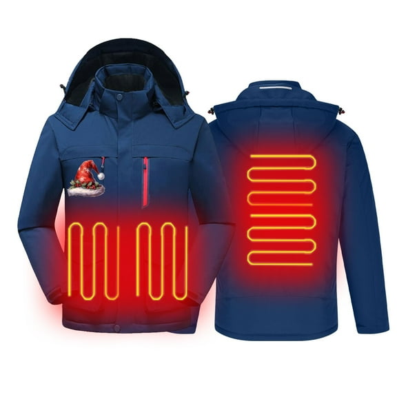 Kmdttou Men's Windproof Jacket Waterproof with Hood Packable Outdoor Hooded Windbreaker Insulated Mountain jackets Blue M