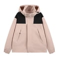 thumbnail image 1 of Kmdttou Men's Windproof Jacket Waterproof with Hood Packable Outdoor Hooded Windbreaker Insulated Mountain jackets Pink S, 1 of 3