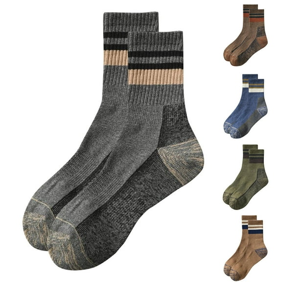 Kmdttou Men's Winter Splice Color Fleecing Warm Deodorize And Absorb Sweat Middle Barrel Socks Socks Winter-Gifts for Women/Men-Warm Thick Soft