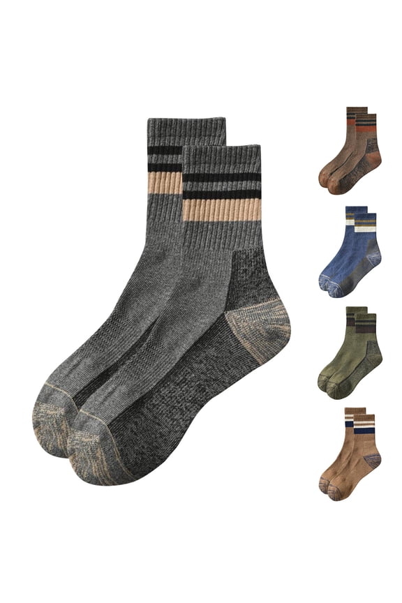 Men's Winter Splice Color Fleecing Warm Deodorize And Absorb Sweat Middle Barrel Socks Socks Winter-Gifts for Women/Men-Warm Thick Soft
