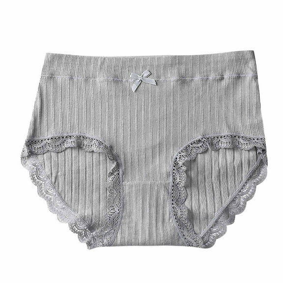 Kmdttou Panties for Women Sexy Lace High Cut Panties Comfort Bikini Panty Stretch Underpants Breathable Ladies Briefs (Available in Plus Size) Dark Gray-2XL
