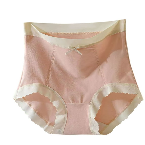 Kmdttou Panties for Women Pack Cotton Ladies Comfortable Solid Color Large Size Abdominal Panties Hight Waiste Underpants (Regular & Plus Size)
