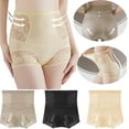 thumbnail image 1 of Kmdttou Panties for Women Sexy Lace High Cut Panties Comfort Bikini Panty Stretch Underpants Breathable Ladies Briefs (Regular & Plus Size) Beige-2XL, 1 of 7