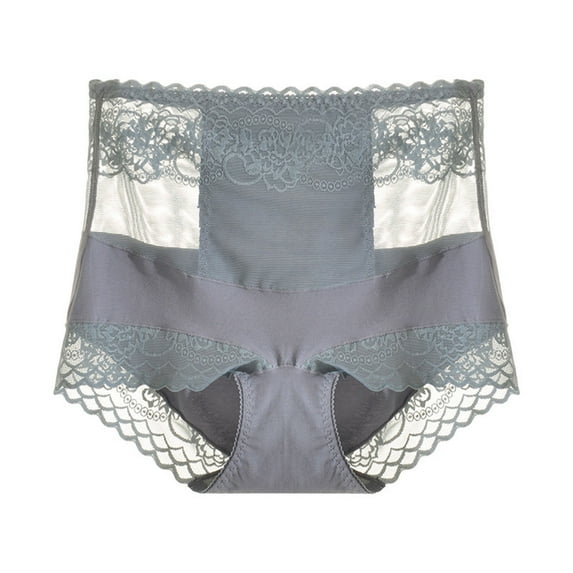 Kmdttou Panties for Women's Lace Abdomen Mid-rise Waist And Hip Lift Comfortable Body Breathable Underwear Briefs (Available in Plus Size)