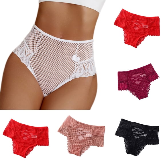 Kmdttou Panties for Women's Lingerie G-string Lace Briefs Underwear Panties T String Thongs Knick (Regular & Plus Size)