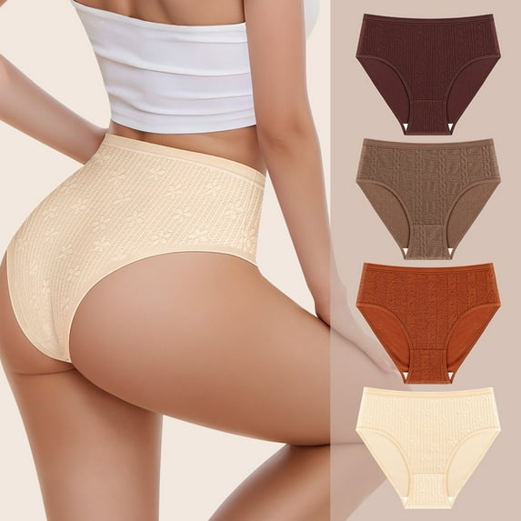 Kmdttou Panties for Women's Solid Color Patchwork Briefs Panties Underwear Knickers Bikini Underpants (Available in Plus Size)