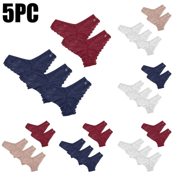 Kmdttou Period Underwear for Women Sexy Lace High Cut Panties Comfort Bikini Panty Stretch Underpants Breathable Ladies Briefs (Available in Plus Size) Dark Blue-S