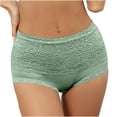 thumbnail image 1 of Kmdttou Period Underwear for Women Sexy Lace High Cut Panties Comfort Bikini Panty Stretch Underpants Breathable Ladies Briefs (Available in Plus Size) Green-2XL, 1 of 5