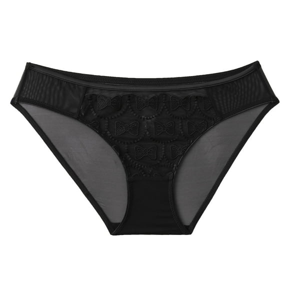 Kmdttou Period Underwear for Women Sexy Lace High Cut Panties Comfort Bikini Panty Stretch Underpants Breathable Ladies Briefs (Regular & Plus Size) Black-L