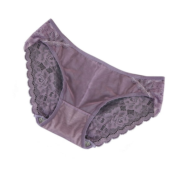 Kmdttou Period Underwear for Women Sexy Lace High Cut Panties Comfort Bikini Panty Stretch Underpants Breathable Ladies Briefs (Regular & Plus Size) Purple-Free Size