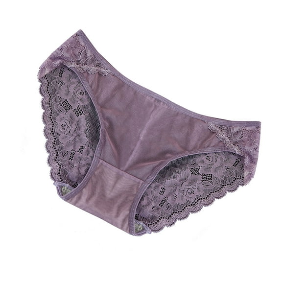 Kmdttou Period Underwear for Women Sexy Lace High Cut Panties Comfort Bikini Panty Stretch Underpants Breathable Ladies Briefs (Regular & Plus Size) Purple-Free Size
