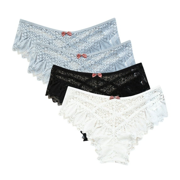 Kmdttou Period Underwear for Women Sexy Lace High Cut Panties Comfort Bikini Panty Stretch Underpants Breathable Ladies Briefs (Regular & Plus Size) White-3XL