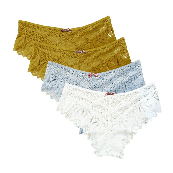 Kmdttou Period Underwear for Women Sexy Lace High Cut Panties Comfort Bikini Panty Stretch Underpants Breathable Ladies Briefs (Regular & Plus Size) White-L