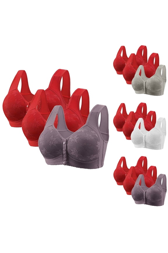 Plus Size Sports Bras for Women Sexy Non Magnetic And Non Steel Ring Gathered Bra With Thin Cup And Adjustable Sexy Lace Bra Underwear (Size:XS-4XL)