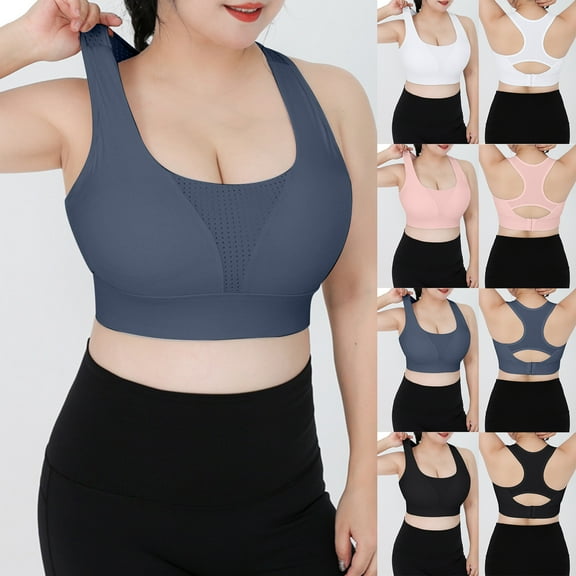 Kmdttou Plus Size Sports Bras for Women Bra Soild Underwear Bra Everyday Gathering Plus Size Sports Bra Yoga Underwear (Size:M-5XL)