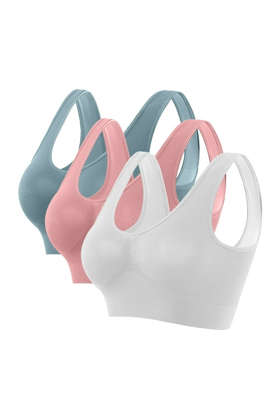 Plus Size Sports Bras for Women High support Seamless Plus Size Sports Bra Wirefree Yoga Bra With Removable Pads (Size:S-5XL)