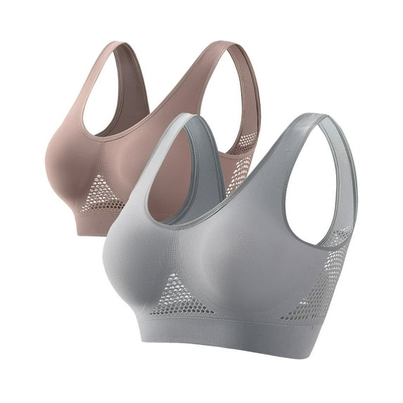 Kmdttou Plus Size Sports Bras for Women High support Seamless Plus Size Sports Bra Wirefree Yoga Bra With Removable Pads (Size:S-5XL)