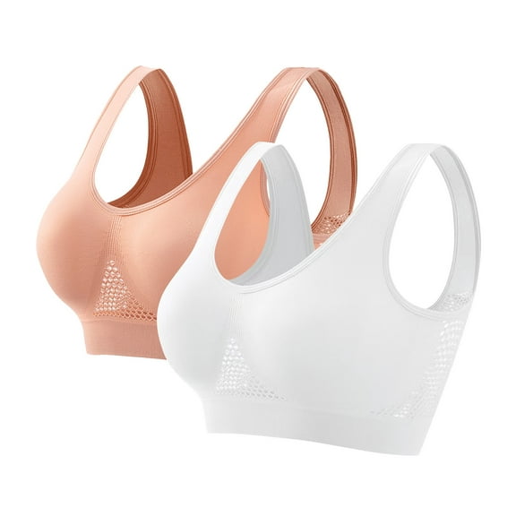 Kmdttou Plus Size Sports Bras for Women Seamless Plus Size Sports Bra Wirefree Yoga Bra With Removable Pads on Clearance (Size:S-5XL)