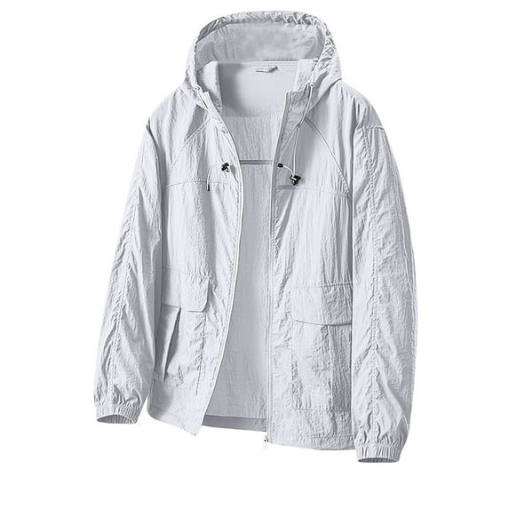Kmdttou Raincoat Women Lightweight Waterproof Rain Jackets Lightweight Windbreaker Thermal Hiking Coats Gray XL
