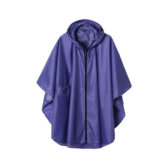 Kmdttou Rainproof Jacket For Women Waterproof And Lightweight Zipper Jacket Quarter Sleeve Hooded Jacket Raincoat Jacket With Pockets Purple 2XL