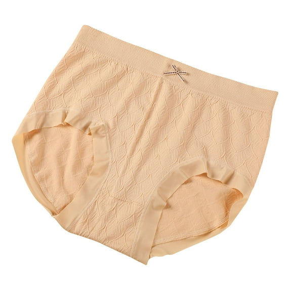 Kmdttou Seamless Underwear for Women Sexy Lace High Cut Panties Comfort Bikini Panty Stretch Underpants Breathable Ladies Briefs (Regular & Plus Size) Beige-S