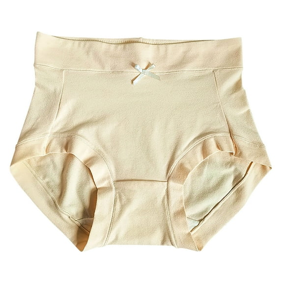Kmdttou Seamless Underwear for Women's Ladies Comfortable Solid Color Large Size Abdominal Panties Hight Waiste Underpants (Regular & Plus Size)
