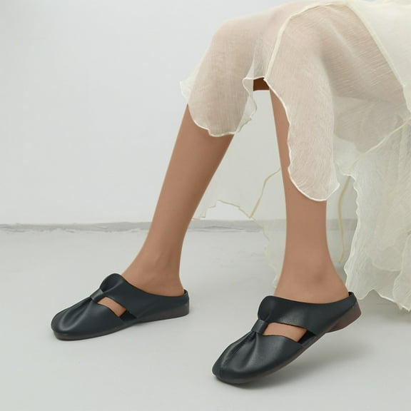 Kmdttou Shoes for Women Sandals New Summer Flat Shoes Casual Baotou Sandals Breathable Slippers With Comfortable Plantar Fasciitis Arch Support(Size:35-42)