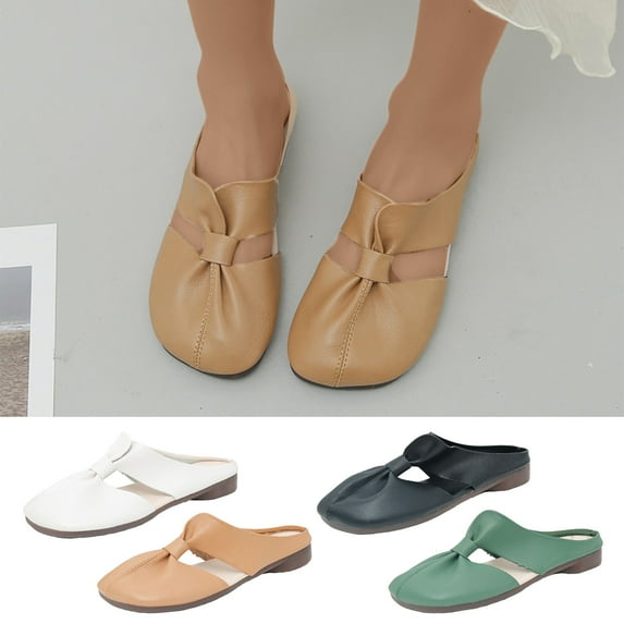 Kmdttou Shoes for Women Sandals New Summer Flat Shoes Casual Baotou Sandals Breathable Slippers With Comfortable Plantar Fasciitis Arch Support(Size:35-42)