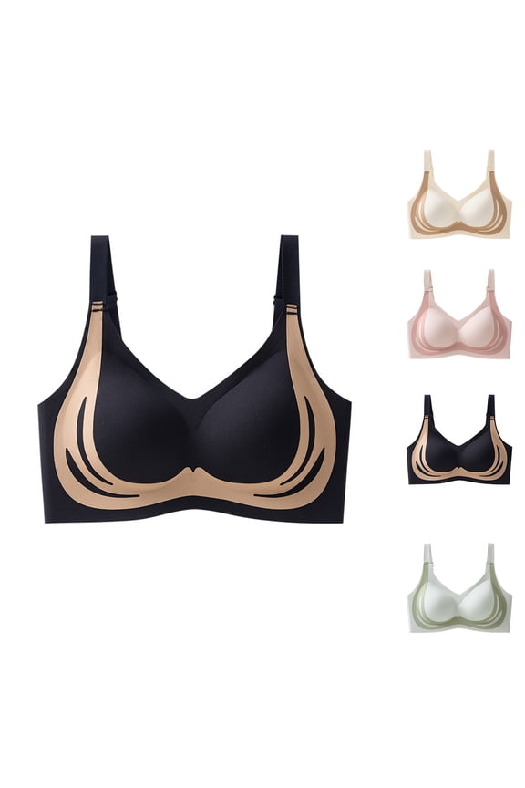 Sports Bras for Women Comfort Full Coverage Double Support Unpadded Wirefree Mini-mizer Bra