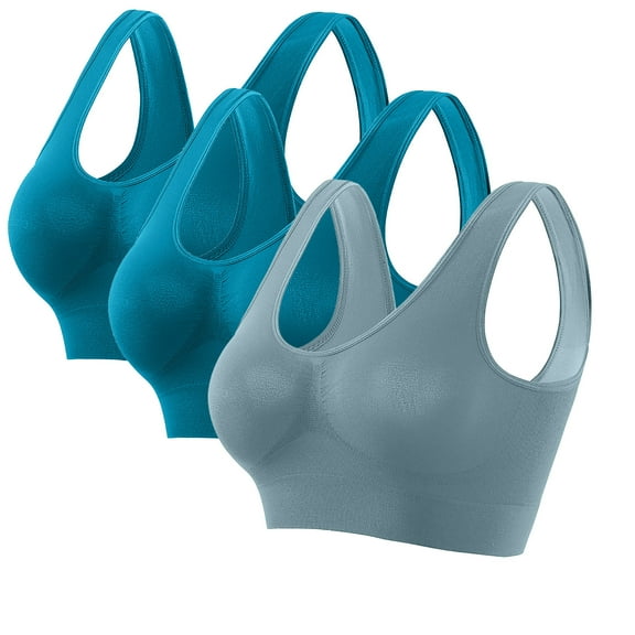 Kmdttou Sports Bras for Women High support Seamless Sports Bra Wirefree Yoga Bra With Removable Pads