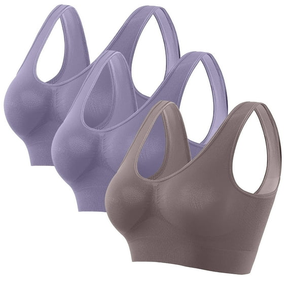 Kmdttou Sports Bras for Women High support Seamless Sports Bra Wirefree Yoga Bra With Removable Pads