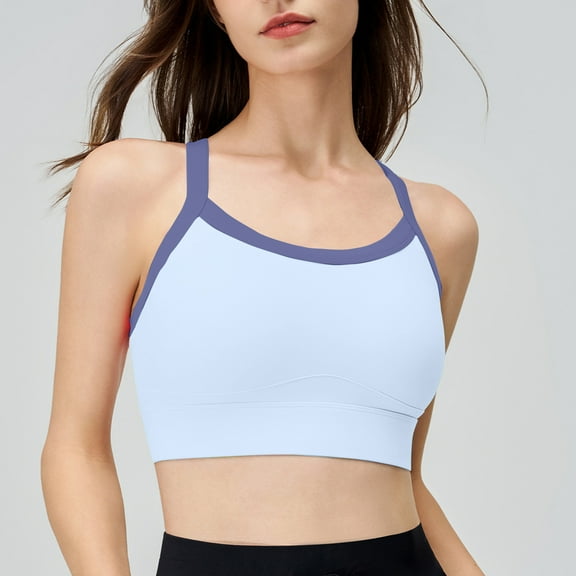 Kmdttou Sports Bras for Women New Shockproof Running Fitness Quick Drying Plus Size Gathered Back Yoga Sports Bra