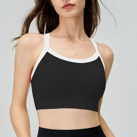 Kmdttou Sports Bras for Women New Shockproof Running Fitness Quick Drying Plus Size Gathered Back Yoga Sports Bra