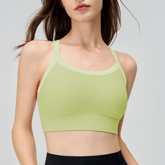 Kmdttou Sports Bras for Women New Shockproof Running Fitness Quick Drying Plus Size Gathered Back Yoga Sports Bra