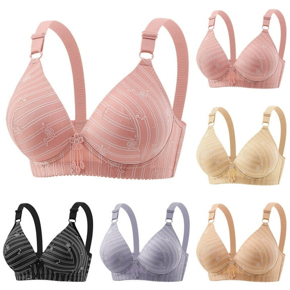 Kmdttou Sports Bras for Women Non-steel Lace Stitching Comfortable And Breathable Gathered Adjustable Bra Underwear