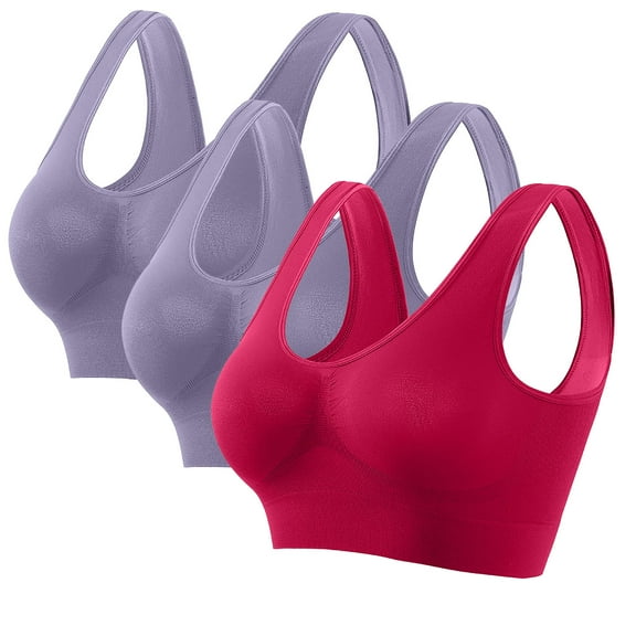 Kmdttou Sports Bras for Women Seamless Sports Bra Wirefree Yoga Bra With Removable Pads,Summer 65% off Clearance!