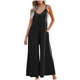 thumbnail image 1 of Kmdttou Summer Clearance! Women Strap Jumpsuit Summer New Style Solid Color Pocket Casual Jumpsuit Female on Clearance!, 1 of 8