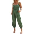 thumbnail image 1 of Kmdttou Summer Clearance! Women's Fashion Solid Color Casual Suspender Jumpsuit on Clearance!, 1 of 8