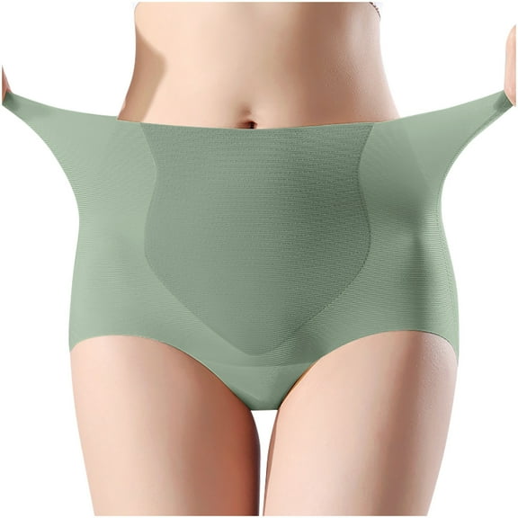 Kmdttou Summer Clearance!Women's Ladies Comfortable Ice Shreds Cool Large Size Abdominal Contraction Panties Hight Waiste Underpants (Available in Plus Size)