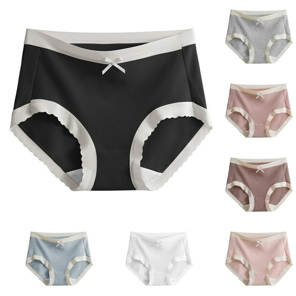 Kmdttou Summer Clearance!Women's Ladies Comfortable Solid Color Large Size Abdominal Panties Hight Waiste Underpants (Regular & Plus Size)